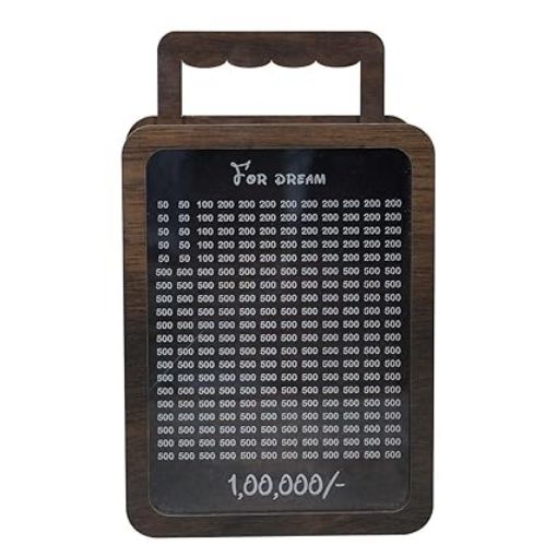 Picture of Wooden Piggy Bank  Coin Box  Savings Box Smart Money Box Wooden Coin Box   Piggy Bank with Numbers TROLLY MONEY BANK