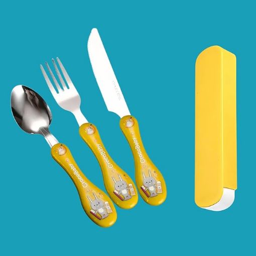Picture of Cutlery Set  Cutlery Set with Carry Case 3-Piece (Spoon, Fork, Knife) 3 PCS SPOON SET WITH CASE