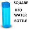 Picture of SQUARE WATER BOTTLE SQUARE H2O WATER BOTTLE Square Shape H2O Plastic Water Bottle With Square Cap  Transparent Square Plastic Matte Water Bottle Outdoor Cold Juice Water Sports Cup Bottle