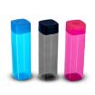 Picture of SQUARE WATER BOTTLE SQUARE H2O WATER BOTTLE Square Shape H2O Plastic Water Bottle With Square Cap  Transparent Square Plastic Matte Water Bottle Outdoor Cold Juice Water Sports Cup Bottle
