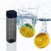 Picture of SQUARE WATER BOTTLE SQUARE H2O WATER BOTTLE Square Shape H2O Plastic Water Bottle With Square Cap  Transparent Square Plastic Matte Water Bottle Outdoor Cold Juice Water Sports Cup Bottle
