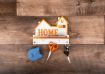 Picture of Sweet Home Shape Key Holder with Mobile Charging Stand  Multipurpose Wall Mounted Home Shape Shelf Brown Key Holder