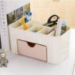 Picture of Mini Makeup Storage Box Cosmetic Makeup Drawer Organizer Box Storage Box Case Holder for Brush Pen and Jewelry Organizer to Save Space