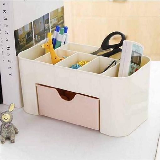 Picture of Mini Makeup Storage Box Cosmetic Makeup Drawer Organizer Box Storage Box Case Holder for Brush Pen and Jewelry Organizer to Save Space