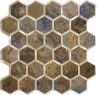 Picture of Hexagon Metal Tiles Hexagon Peel and Stick Backsplash Tile Metal Gold Self Adhesive Metal Mosaic Tiles