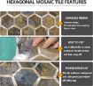 Picture of Hexagon Metal Tiles Hexagon Peel and Stick Backsplash Tile Metal Gold Self Adhesive Metal Mosaic Tiles