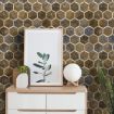 Picture of Hexagon Metal Tiles Hexagon Peel and Stick Backsplash Tile Metal Gold Self Adhesive Metal Mosaic Tiles