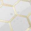 Picture of Hexagon Metal Tiles Hexagon Peel and Stick Backsplash Tile Metal Gold Self Adhesive Metal Mosaic Tiles