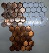 Picture of Hexagon Metal Tiles Hexagon Peel and Stick Backsplash Tile Metal Gold Self Adhesive Metal Mosaic Tiles