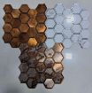 Picture of Hexagon Metal Tiles Hexagon Peel and Stick Backsplash Tile Metal Gold Self Adhesive Metal Mosaic Tiles
