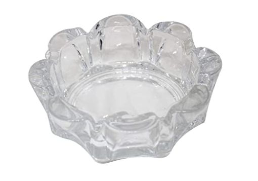Picture of Round Cut Glass Ash Tray Crystal Clear Glass Ashtray Cigarettes Ash Tray Tabletop Ashtray for Home Crystal Round Shape Table Top Ash Tray Table Top Decor Glass Ashtray For Indoor And Outdoor