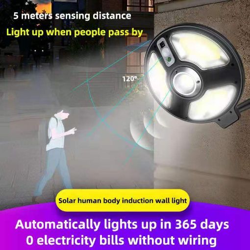 Picture of New Design UFO Solar Street Light Remote Control  Wireless Motion Sensor Round Solar Wall Light For Outdoor