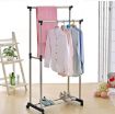 Picture of Stainless Steel Portable Double Pole Telescoplc Clothes Rack Foldable Single Clothes and Garment Hanging Rack CLOTH RACK