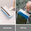 Picture of Glass Cleaning Tools 2 in 1 Glass Wiper Cleaning Brush Mirror Grout Tile Cleaner Washing Pot Brush Double-Sided Glass Wipe Bathroom Wiper Window Glass Wiper