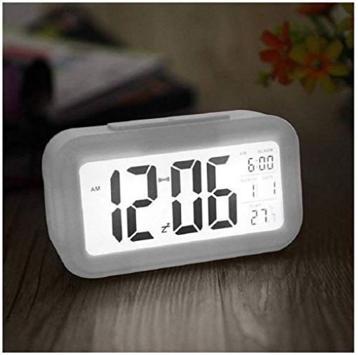 Picture of Mirror Finish Digital Clock  Digital Smart Alarm Clock  Plastic Digital Smart Backlight LCD Display