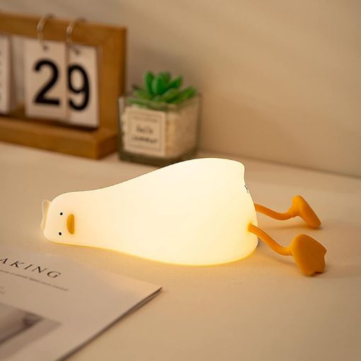 Picture of Duck Night Light Cute Duck Night Light LED Squishy Duck Lamp Fun Lying Flat Duck Night Light