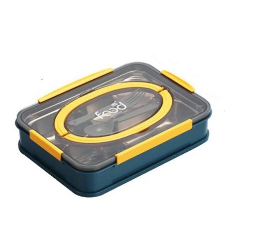 Picture of Thermal Insulation 4 Compartment Lunch Boxes 4 Compartment Stainless Steel Lunch Boxes  4 PARTITION LUNCH BOX STEEL LUNCH BOX TIFFIN TIFIN