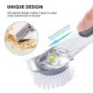 Picture of Kitchen Cleaning Brush Scrubber Dish Bowl Washing Sponge With Refill Liquid Soap Dispenser Kitchen Pot Cleaner Tool Long Handle Sponge  Kitchen Cleaning Brush Scrubber Dish Bowl Washing Sponge