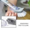 Picture of Kitchen Cleaning Brush Scrubber Dish Bowl Washing Sponge With Refill Liquid Soap Dispenser Kitchen Pot Cleaner Tool Long Handle Sponge  Kitchen Cleaning Brush Scrubber Dish Bowl Washing Sponge