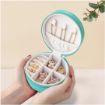 Picture of ROUND JEWELLERY ORGANIZER BOX Round Mini PU Leather Small Jewelry Box  Jewellery Organiser PU Leather Zipper Portable Storage Box