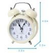 Picture of cream clock twin bell clock Alarm Clock small clock Matt Clock