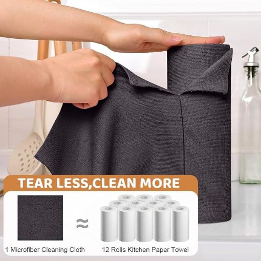 Picture of Microfiber Cleaning Cloth  Kitchen Towel Roll Cleaning Towels