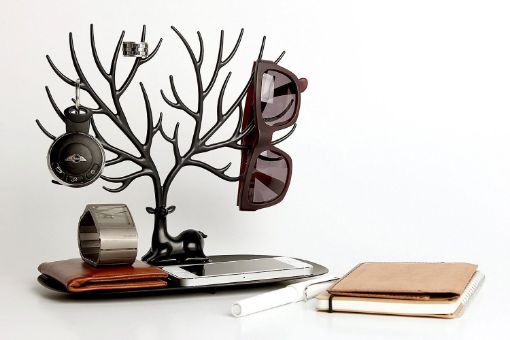 Picture of Creative Tree Jewelry Rack Display Stand Holder Organizer Tray Deer Accessory Storage Rack