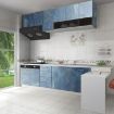 Picture of BLUE MARBLE FOIL STICKER WALLPAPER  Marble Aluminum Foil Kitchen Stickers Oil-Proof Waterproof Self Adhesive Wallpaper PVC Bathroom Wall Stickers Contact Paper Marble