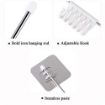 Picture of Plastic Sticky Hook & Stainless Steel Hook Rail Wall Hanging 6 Hook Rack for Kitchen Bathroom - 6 Hooks