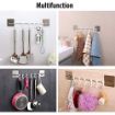 Picture of Plastic Sticky Hook & Stainless Steel Hook Rail Wall Hanging 6 Hook Rack for Kitchen Bathroom - 6 Hooks