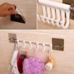 Picture of Plastic Sticky Hook & Stainless Steel Hook Rail Wall Hanging 6 Hook Rack for Kitchen Bathroom - 6 Hooks